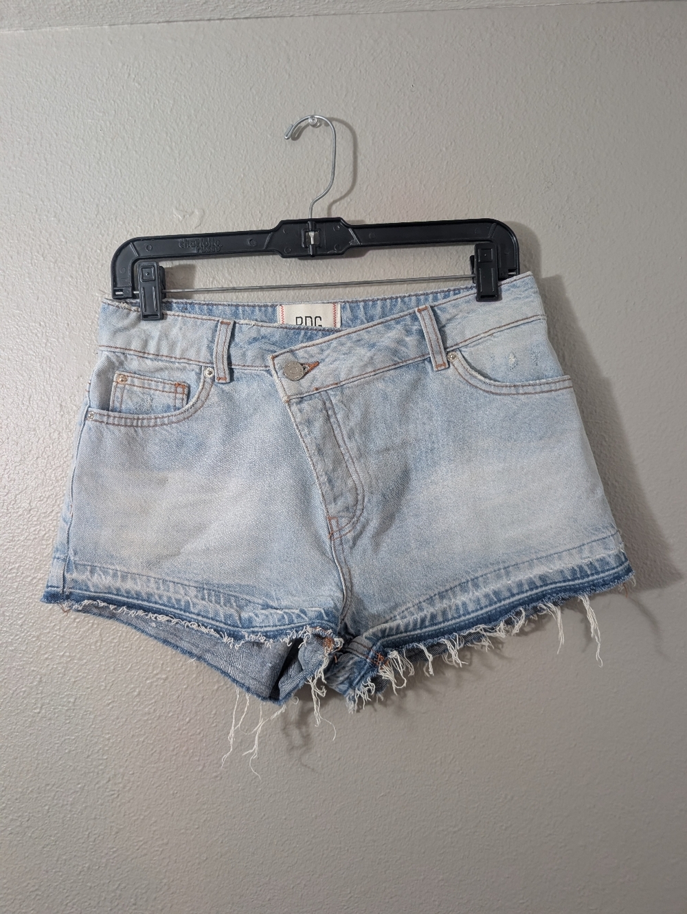 BDG Light Blue High-Rise Denim Cutoff A-Line Shorts